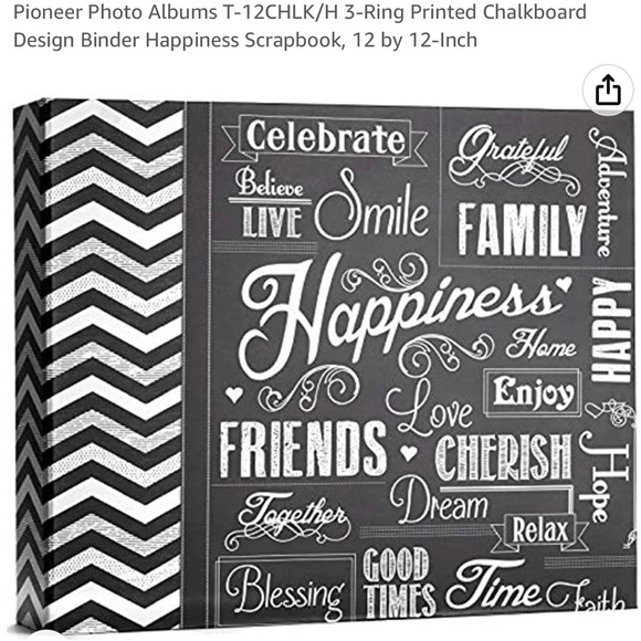 Pioneer Photo Album 3-Ring Printed Chalkboard Design Binder, 12 x 12 - Picture 6 of 6